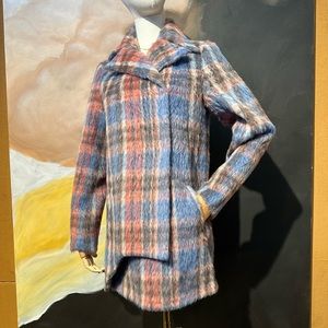 Sachin & Babi Fiction Coat, Spring Plaid, Mohair, Furry Size 2